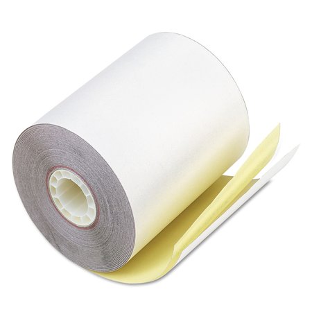 ICONEX Carbonless Paper Rolls, 0.69in Core, 3.25x80 ft, White/Canary, PK60 7685